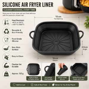 Foldable Square Silicone Air Fryer Liner