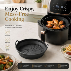 Foldable Round Silicone Air Fryer Liner