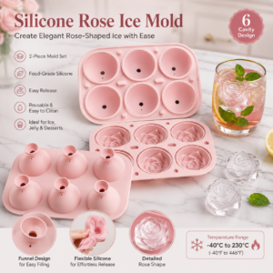 6-Cavity Rose Silicone Ice Mold