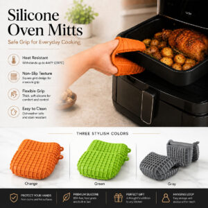 Silicone Heat-Resistant Oven Mitts