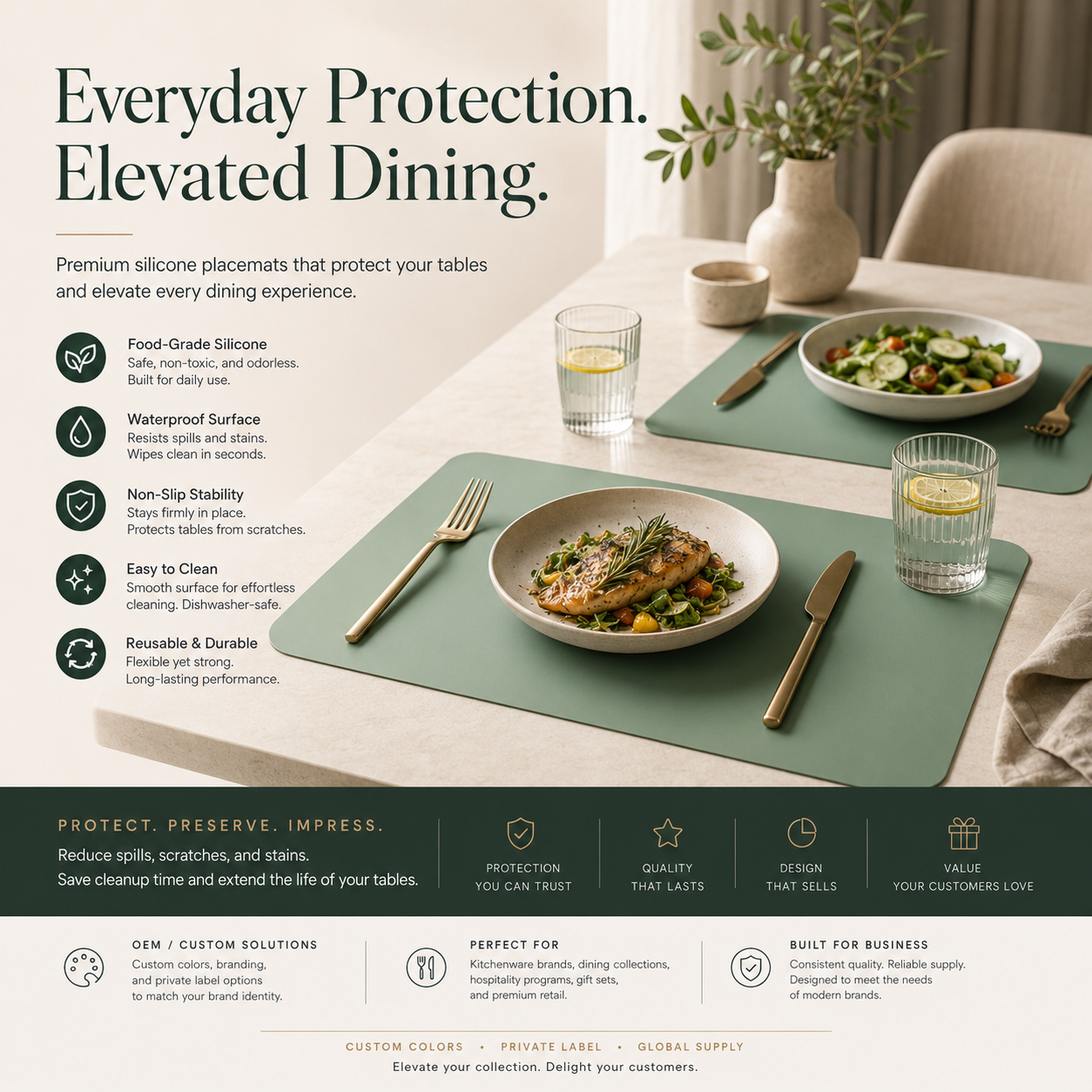 custom silicone placemat