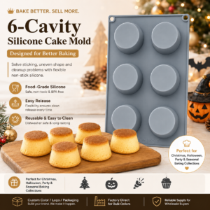 6-Cavity Silicone Muffin Cake Mold