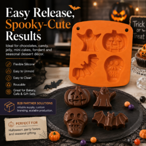 4-Cavity Halloween Silicone Chocolate Mold