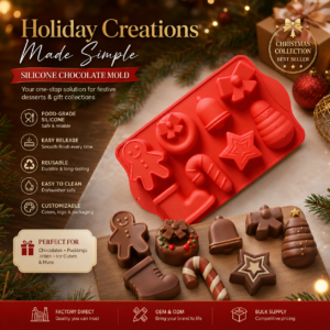 8-Cavity Christmas Silicone Chocolate Mold