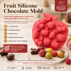 Silicone Chocolate Mold | Fruit Shape Chocolate & Candy Mold for Dessert Making