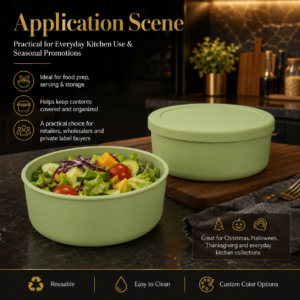 Silicone Bowl with Lid | Reusable Food Storage Bowl for Meal Prep & Kitchen Organization
