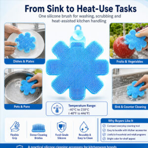 Flower-Shaped Silicone Cleaning Brush