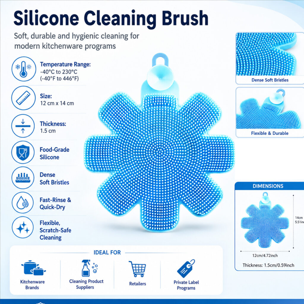 flower-shaped silicone cleaning brush