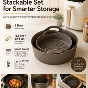 2-Piece Silicone Air Fryer Liner Set