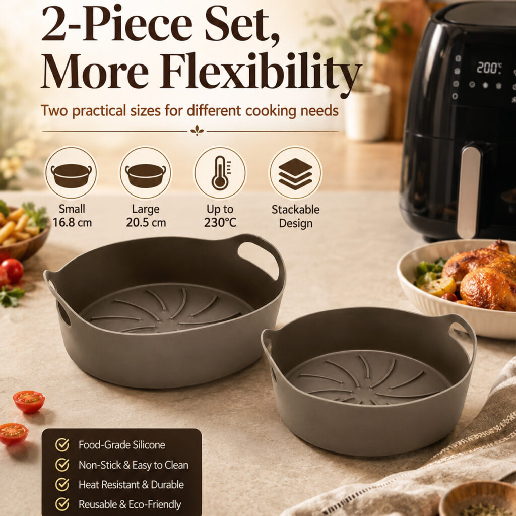 2-piece silicone air fryer liner set
