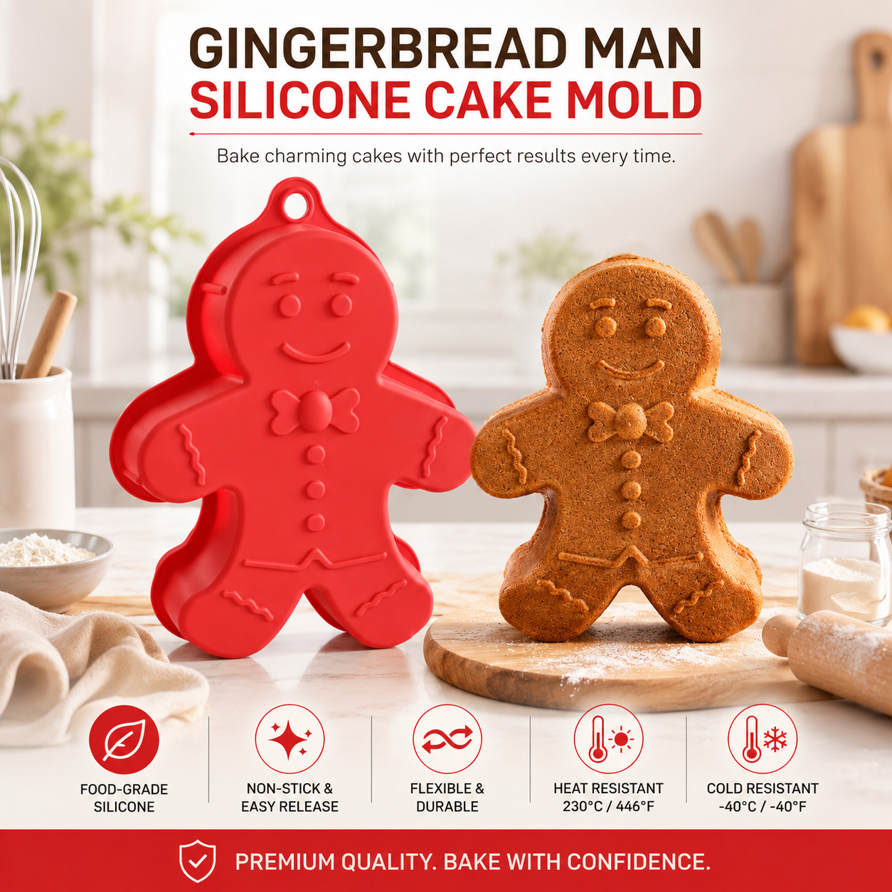 Gingerbread Man Silicone Cake Mold