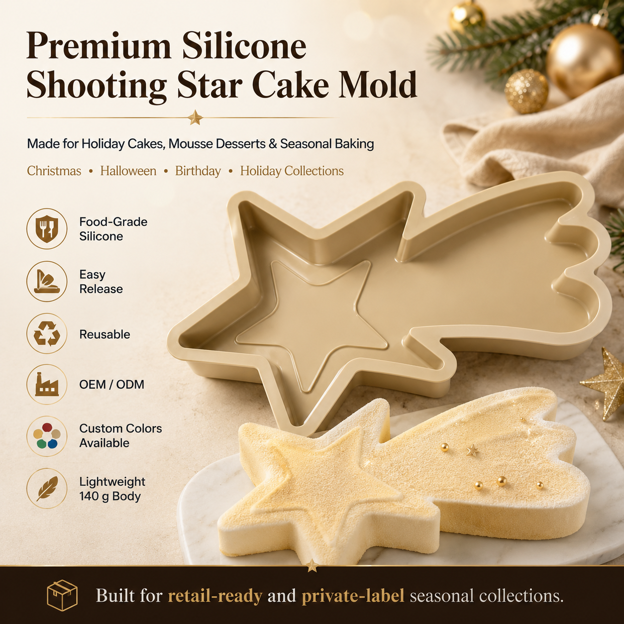 shooting star silicone cake mold