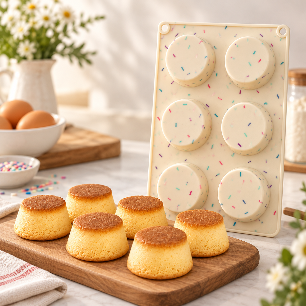6-cavity silicone muffin mold